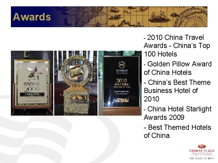 Awards - 2010 China Travel Awards - China’s Top 100 Hotels - Golden Pillow