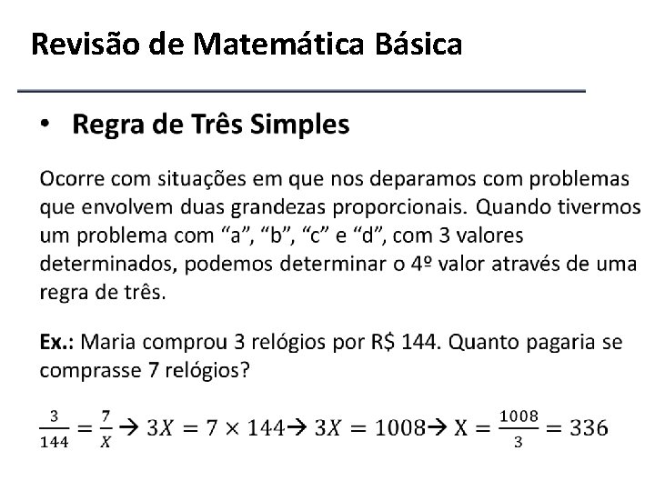 Revisão de Matemática Básica 