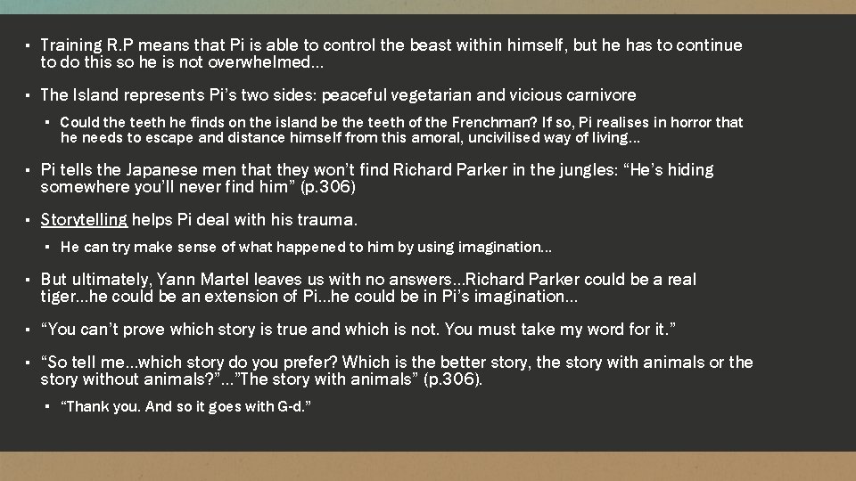 ▪ Training R. P means that Pi is able to control the beast within