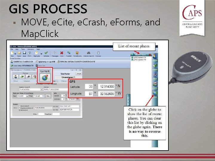 GIS PROCESS § MOVE, e. Cite, e. Crash, e. Forms, and Map. Click GIS PROCESS § MOVE, e. Cite, e. Crash, e. Forms, and Map. Click