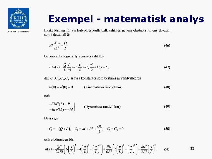 Exempel - matematisk analys 32 