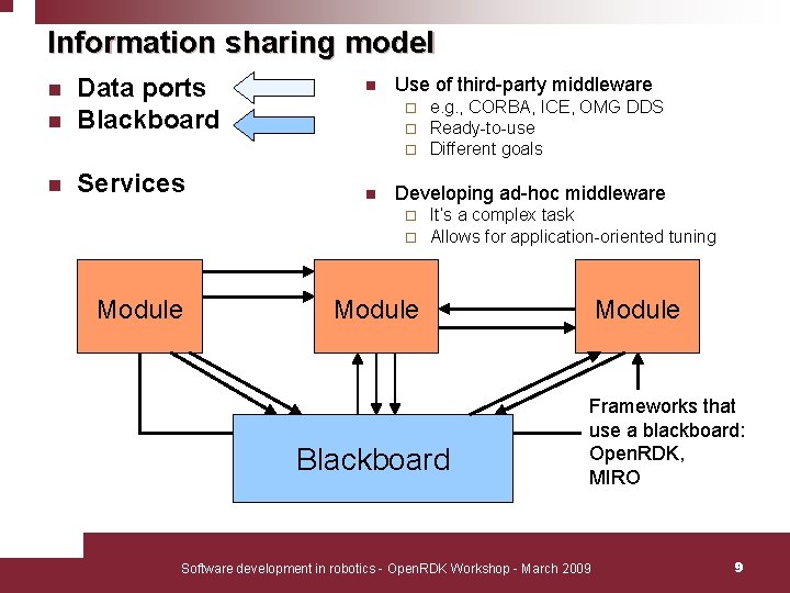 Information sharing model n Data ports Blackboard n Services n n Use of third-party Information sharing model n Data ports Blackboard n Services n n Use of third-party