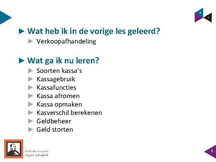 ► Wat heb ik in de vorige les geleerd? ► Verkoopafhandeling ► Wat ga