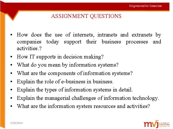 Engineered for Tomorrow ASSIGNMENT QUESTIONS • How does the use of internets, intranets and Engineered for Tomorrow ASSIGNMENT QUESTIONS • How does the use of internets, intranets and