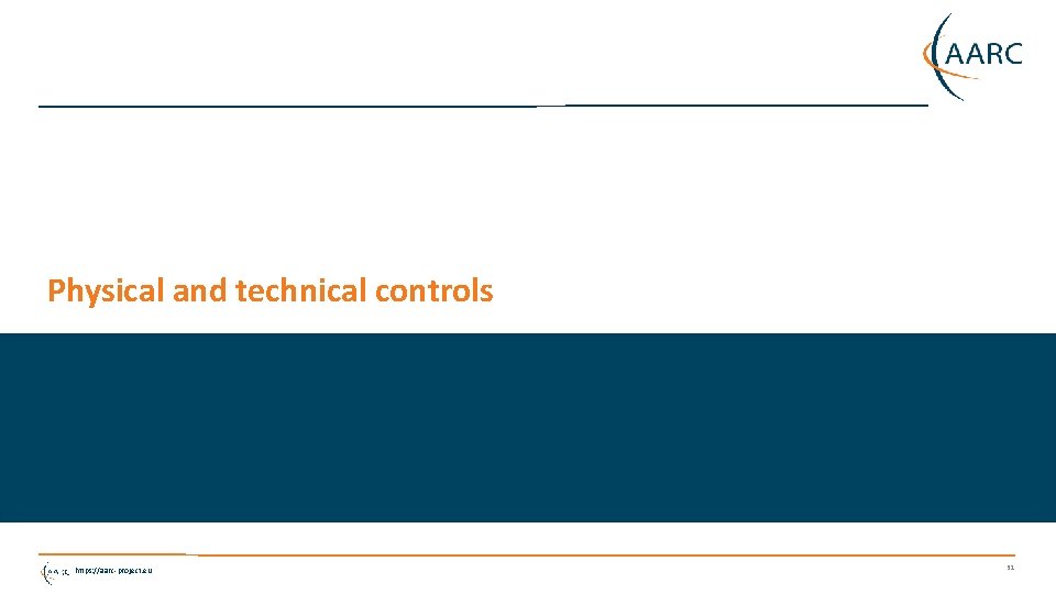 Physical and technical controls https: //aarc-project. eu 31 