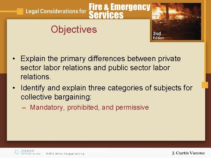 Objectives • Explain the primary differences between private sector labor relations and public sector