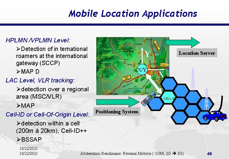 Mobile Location Applications HPLMN /VPLMN Level: ØDetection of in ternational roamers at the international