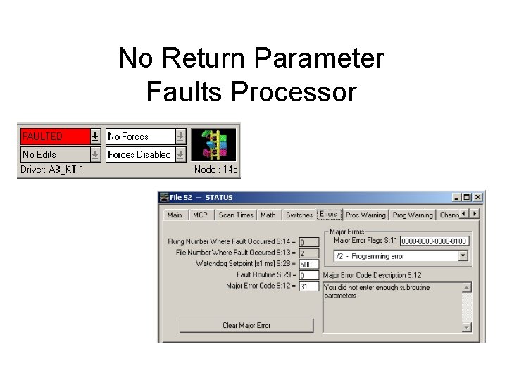 No Return Parameter Faults Processor 