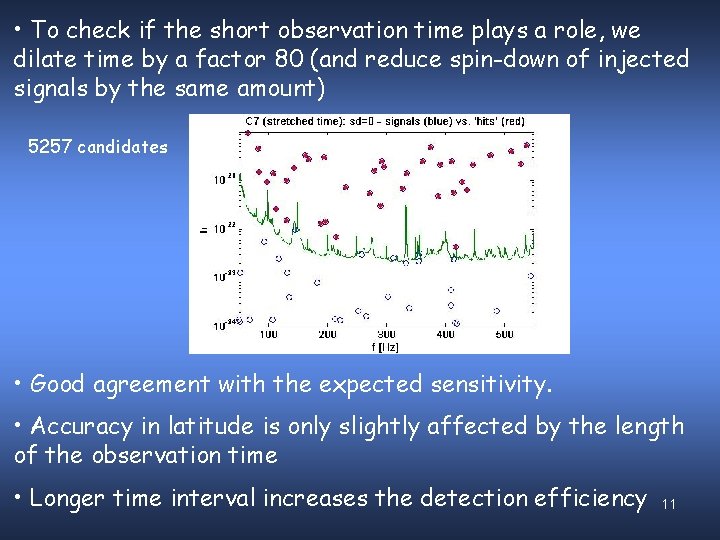  • To check if the short observation time plays a role, we dilate