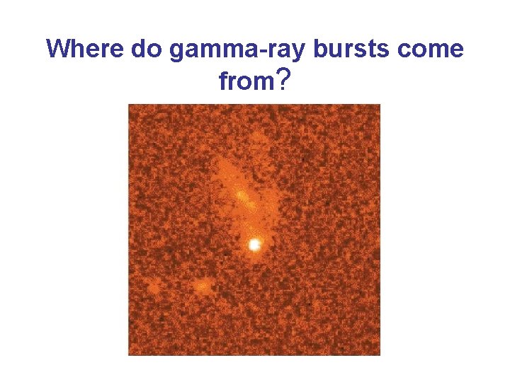 Where do gamma-ray bursts come from? 
