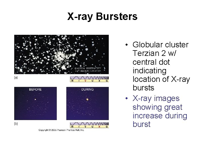 X-ray Bursters • Globular cluster Terzian 2 w/ central dot indicating location of X-ray