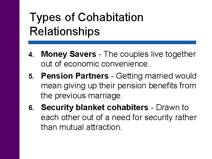 Types of Cohabitation Relationships Money Savers - The couples live together out of economic