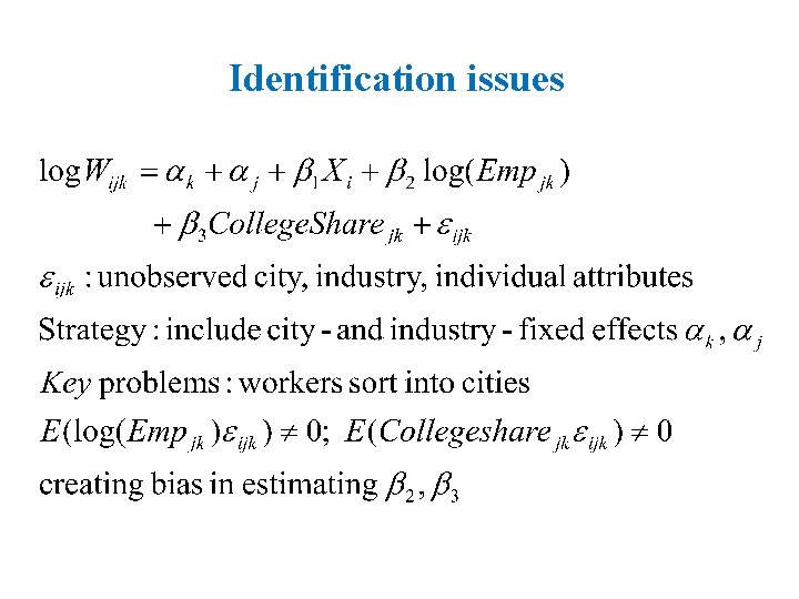 Identification issues 