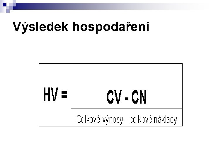 Výsledek hospodaření 