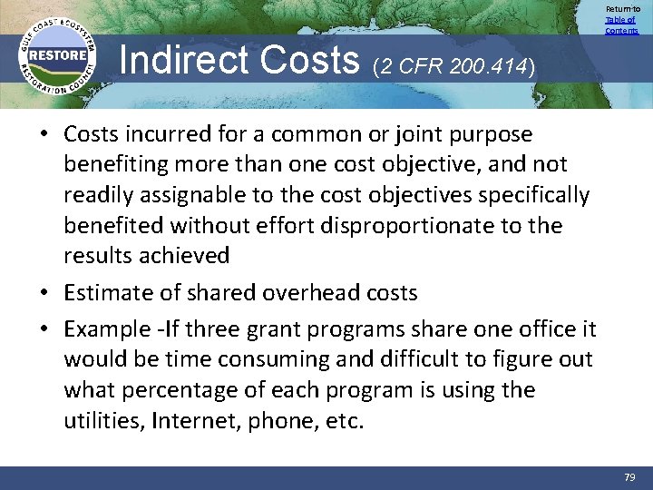 Return to Table of Contents Indirect Costs (2 CFR 200. 414) • Costs incurred