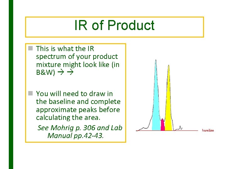 IR of Product n This is what the IR spectrum of your product mixture