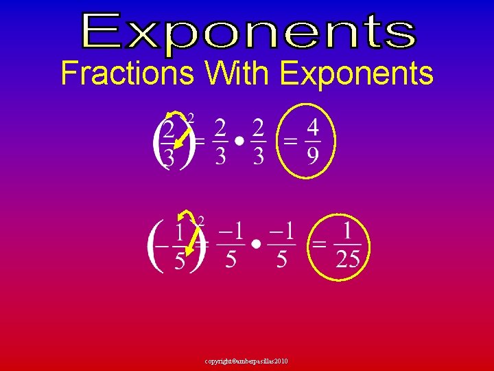 Fractions With Exponents copyright©amberpasillas 2010 