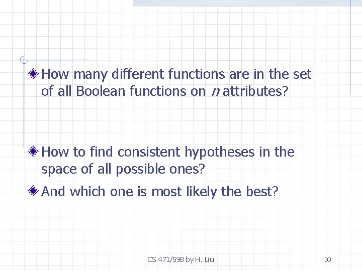 How many different functions are in the set of all Boolean functions on n