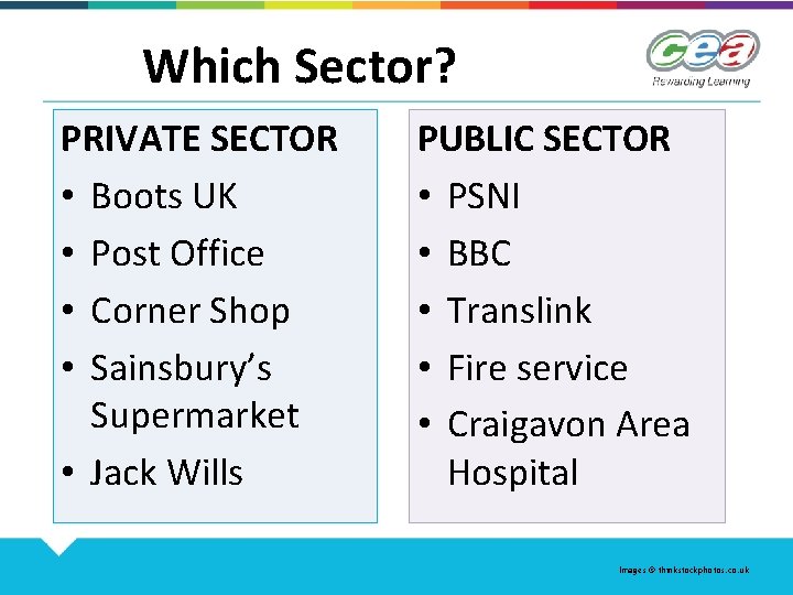 Which Sector? PRIVATE SECTOR • Boots UK • Post Office • Corner Shop •