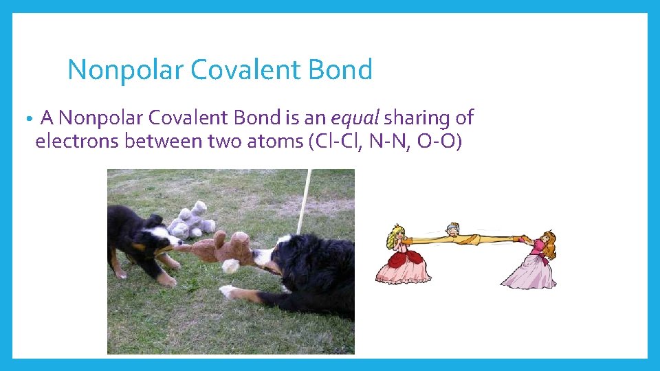 Nonpolar Covalent Bond • A Nonpolar Covalent Bond is an equal sharing of electrons