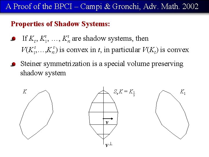 A Proof of the BPCI – Campi & Gronchi, Adv. Math. 2002 Properties of