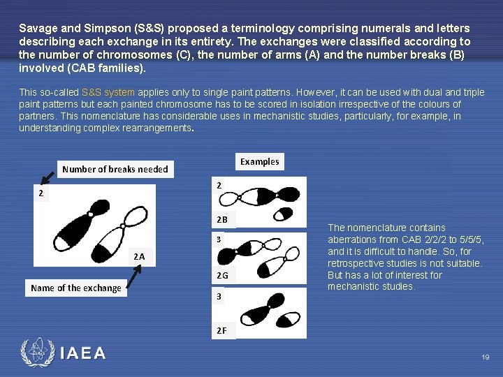 Savage and Simpson (S&S) proposed a terminology comprising numerals and letters describing each exchange
