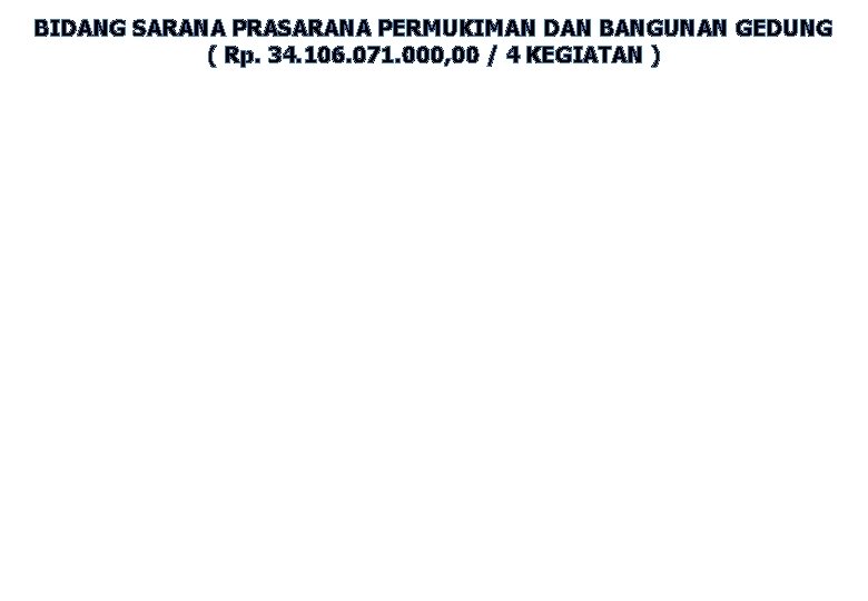 BIDANG SARANA PRASARANA PERMUKIMAN DAN BANGUNAN GEDUNG ( Rp. 34. 106. 071. 000, 00