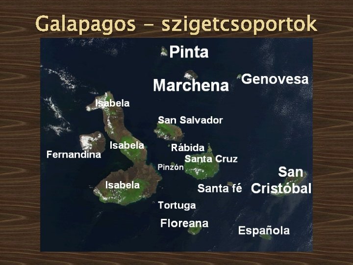 Galapagos - szigetcsoportok 