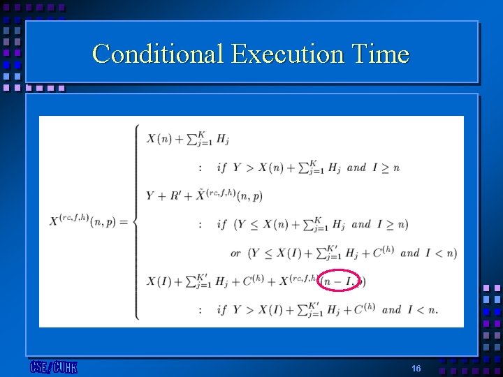 Conditional Execution Time 16 