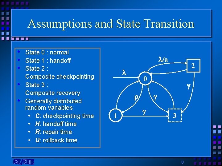 Assumptions and State Transition • • • State 0 : normal State 1 :