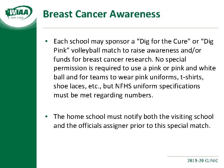 Breast Cancer Awareness • Each school may sponsor a “Dig for the Cure” or