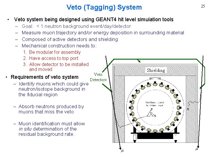 Veto (Tagging) System 25 • Veto system being designed using GEANT 4 hit level