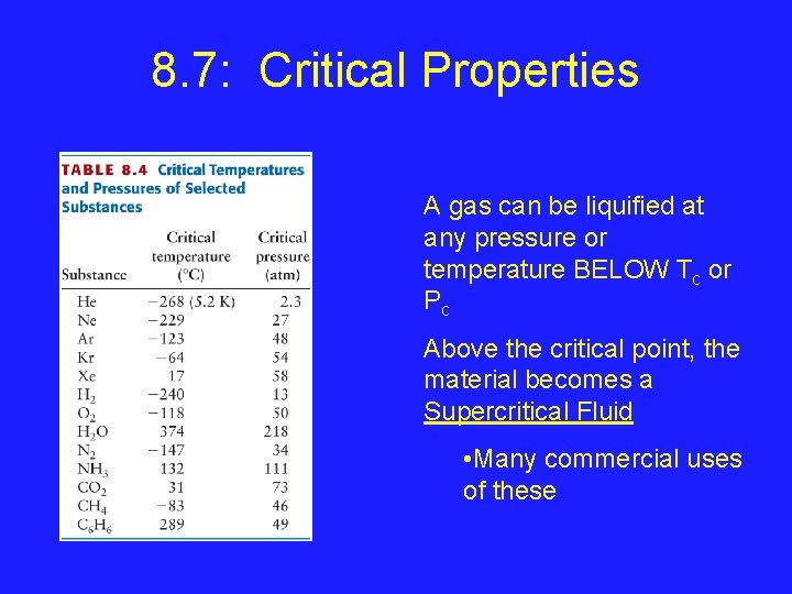 8. 7: Critical Properties A gas can be liquified at any pressure or temperature