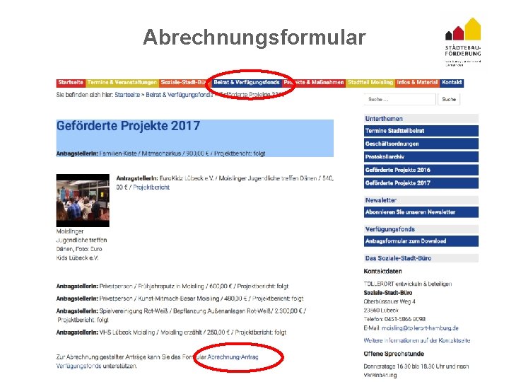 Abrechnungsformular 