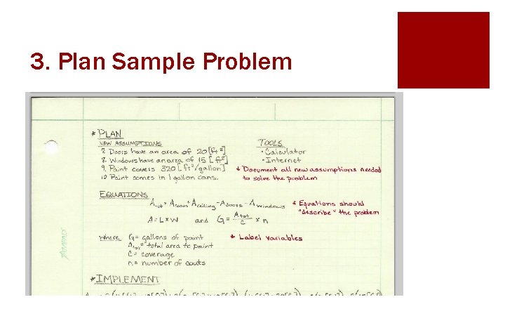 3. Plan Sample Problem 