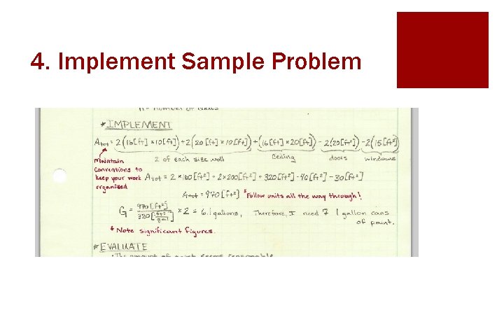 4. Implement Sample Problem 