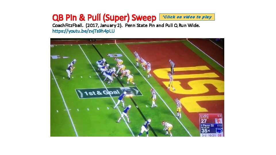 QB Pin & Pull (Super) Sweep *Click on video to play Coach. Fitz. Fball.