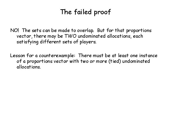 The failed proof NO! The sets can be made to overlap. But for that