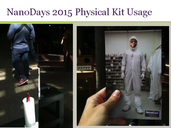 Nano. Days 2015 Physical Kit Usage “Zoom In” 