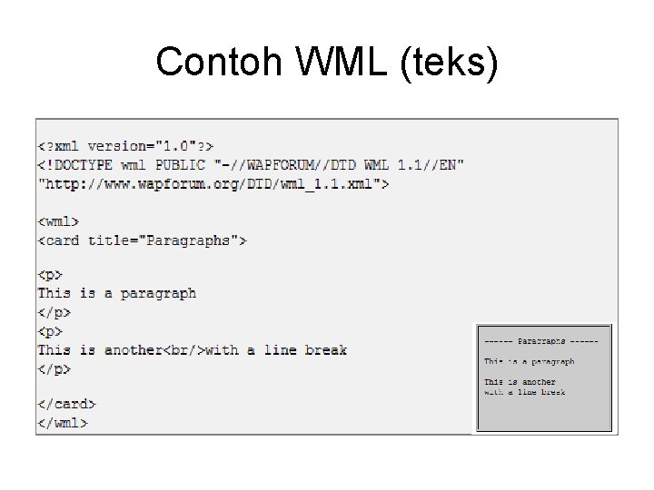 Contoh WML (teks) 