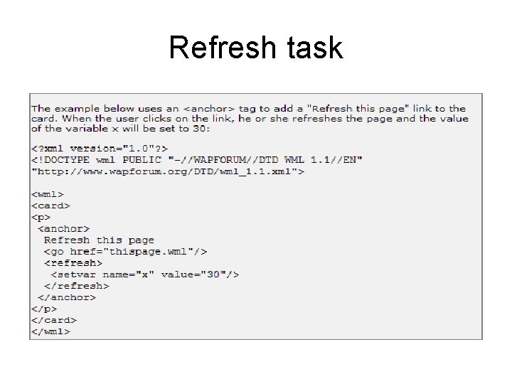 Refresh task 