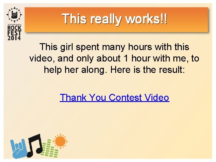This really works!! This girl spent many hours with this video, and only about