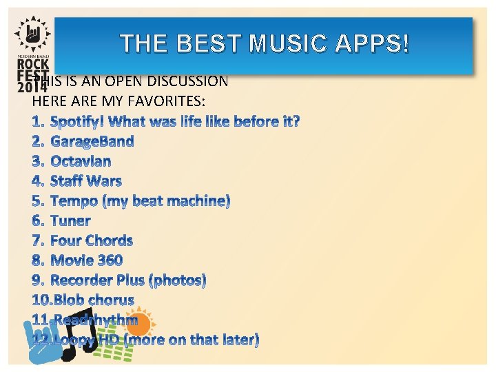 THE BEST MUSIC APPS! THIS IS AN OPEN DISCUSSION HERE ARE MY FAVORITES: 