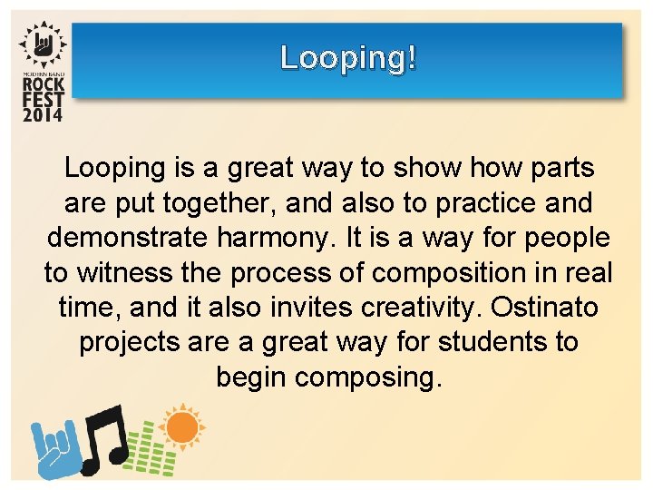 Looping! Looping is a great way to show parts are put together, and also