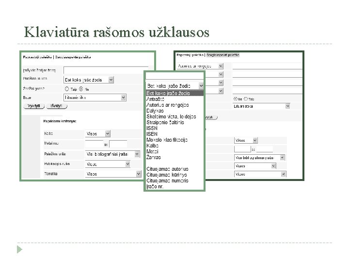 Klaviatūra rašomos užklausos 