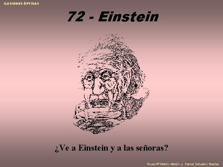 ILUSIONES ÓPTICAS 72 - Einstein ¿Ve a Einstein y a las señoras? Rosa Mª