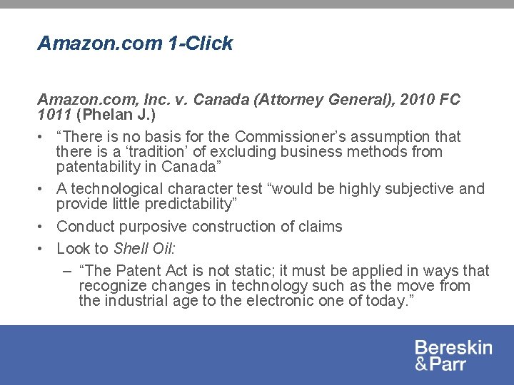 Amazon. com 1 -Click Amazon. com, Inc. v. Canada (Attorney General), 2010 FC 1011