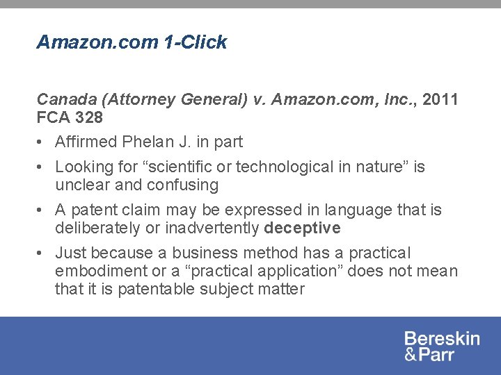 Amazon. com 1 -Click Canada (Attorney General) v. Amazon. com, Inc. , 2011 FCA