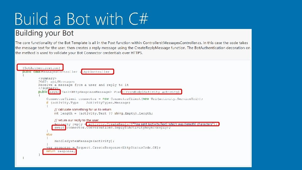 Build a Bot with C# 