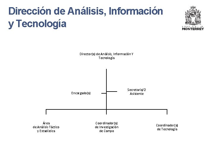 Dirección de Análisis, Información y Tecnología Director(a) de Análisis, Información Y Tecnología Secretaria/O Asistente